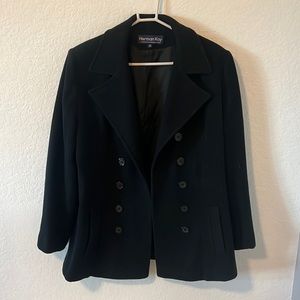 Herman black double breasted coat